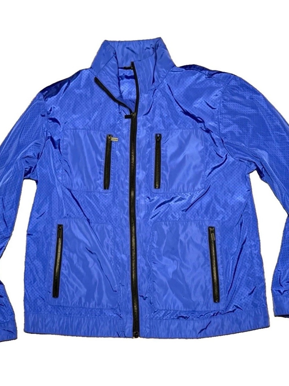 Michael Kors Bright Blue Zip-Up Windbreaker Jacket